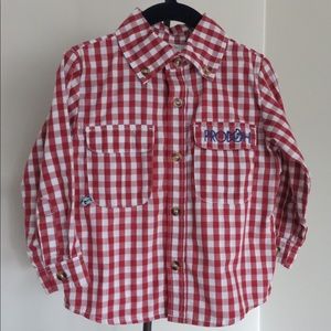 COPY - 2T Prodoh Unisex Garnet Gingham Button Dow…